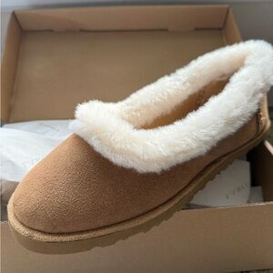 Cozy Tan Faux Fur Women's Slip-On Shoes